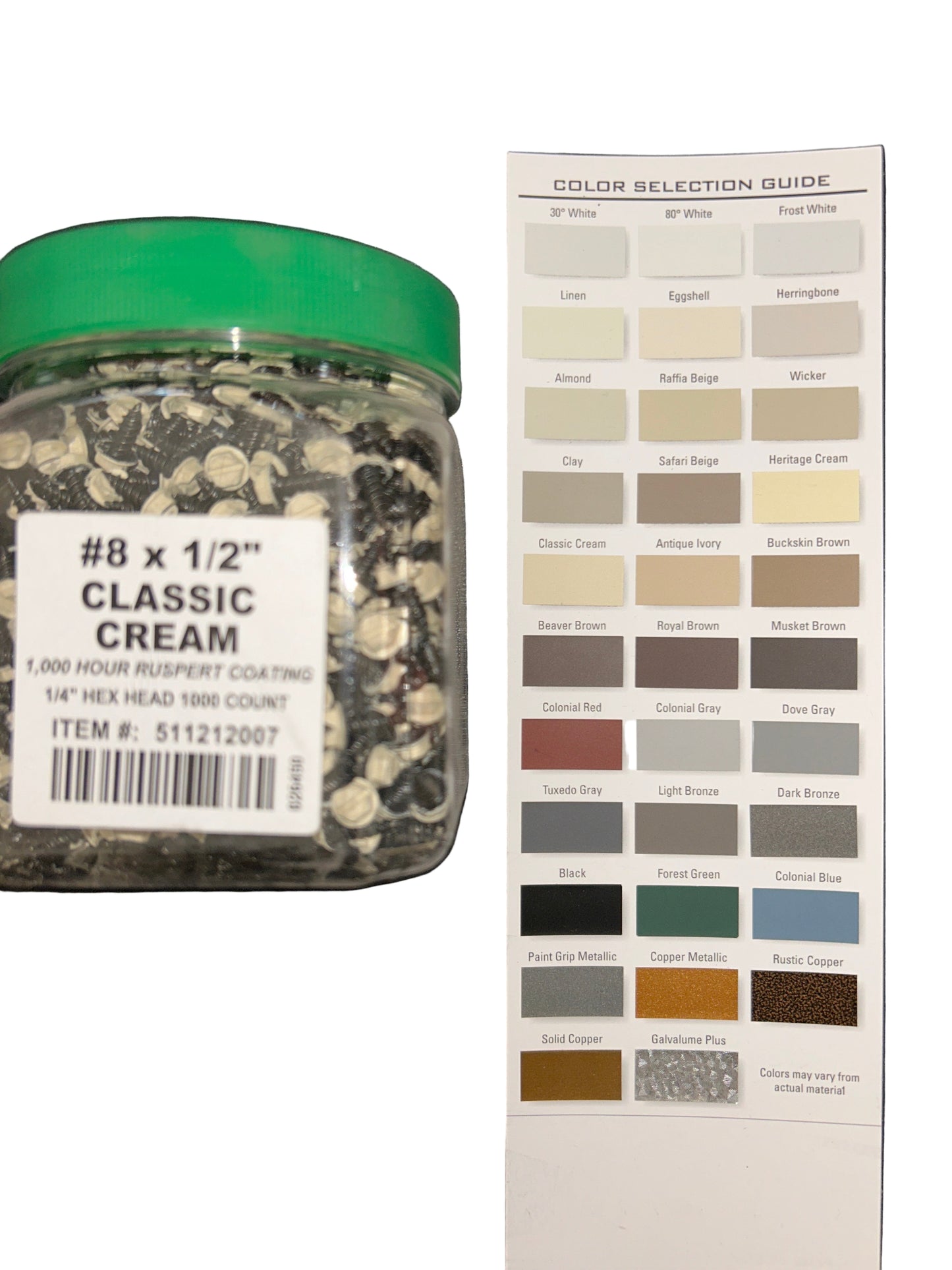 #8 x 1/2" Hex Zip Screws | Aluminum Head | 30 Colors | Damascus OR