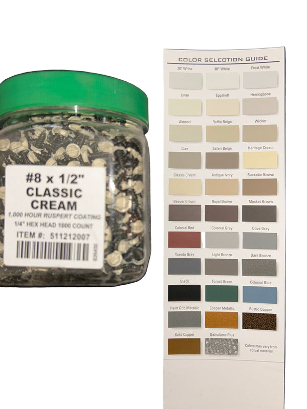 Professional #8 Hex Aluminum Zip Screws – Ruspert Coated | 25+ Color Options | Bulk