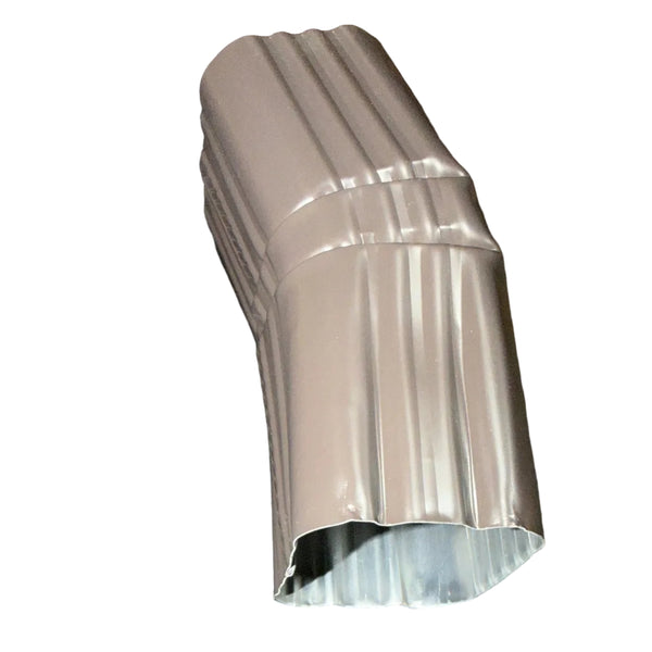 Professional 2x3 Aluminum Downspout Elbow 22.5 Degree Type A showing ribbed construction and smooth interior