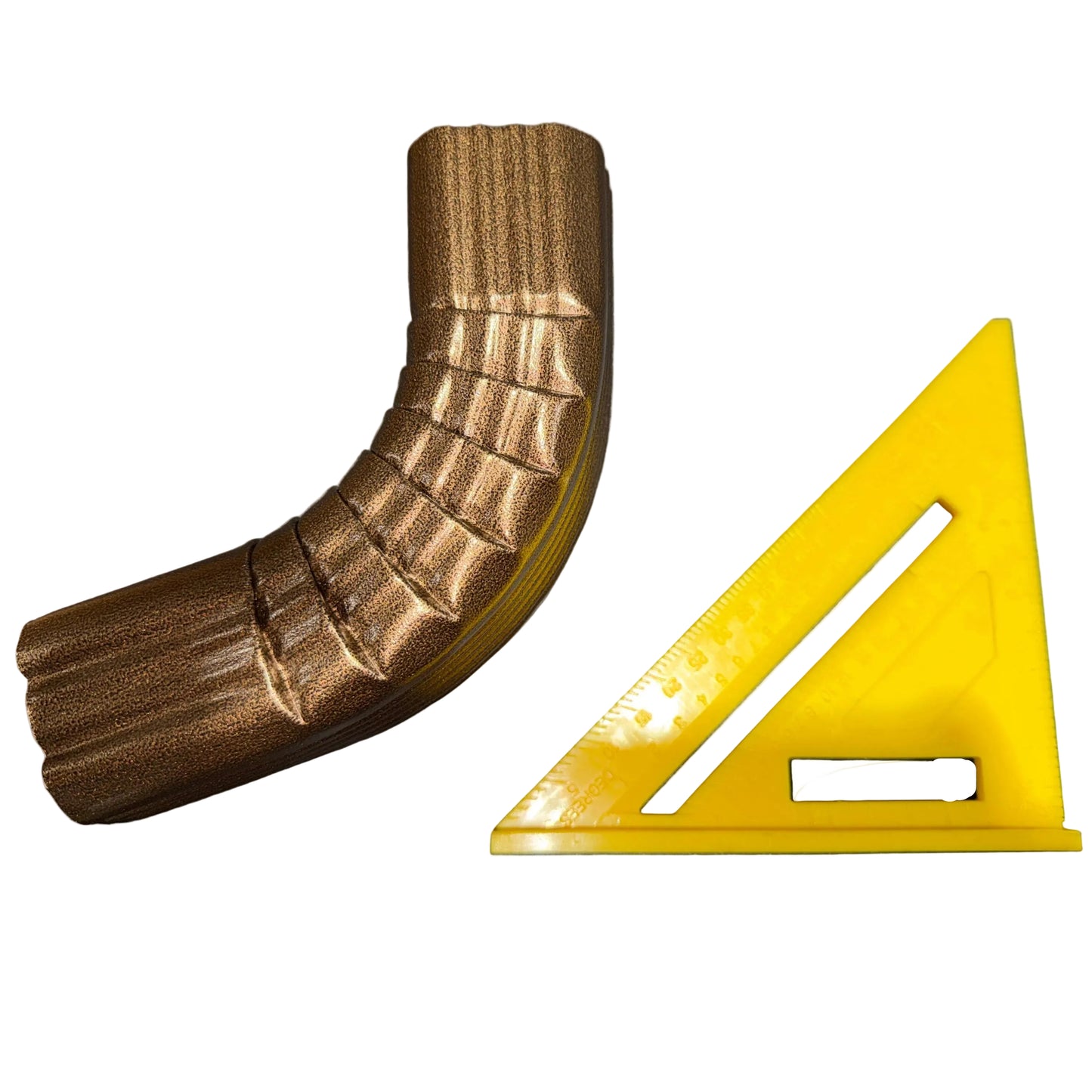 Corrugated 2x3 gutter elbow for sharp downspout transitions