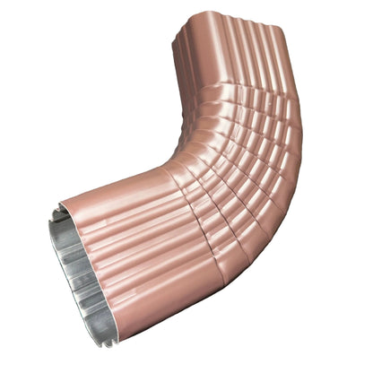 Professional 2x3 Type B downspout elbow 75-degree corrugated aluminum. Superior strength ribbed design in 25+ colors. Optimal water flow. Damascus OR contractor pricing.
