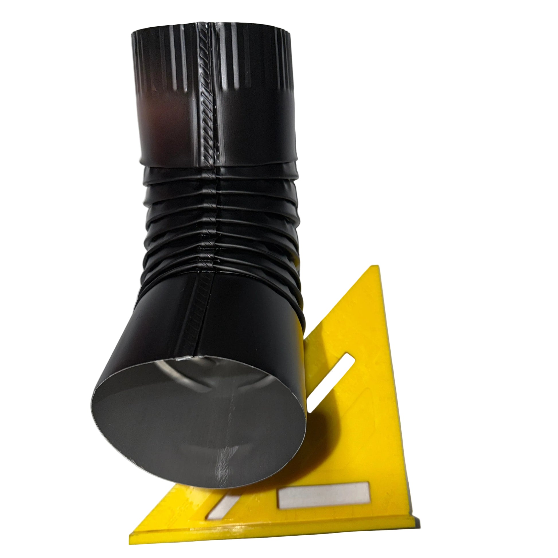 4 inch round aluminum downspout elbow 75 degree corrugated ribbed finish professional grade powder coated gutter bend fitting - GutterAll Damascus Oregon