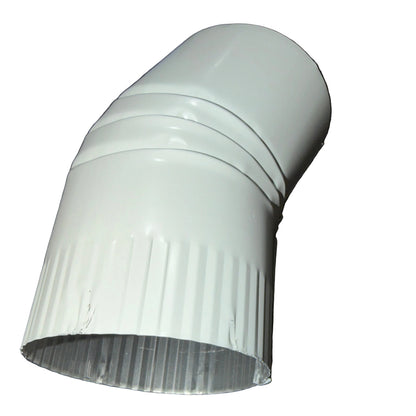 4 inch round downspout elbow 22.5 degree aluminum smooth plain gentle angle gutter bend fitting professional water drainage direction change - GutterAll Damascus Oregon