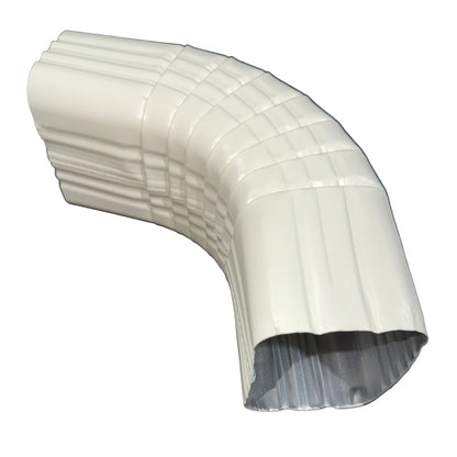 3x4 aluminum downspout elbow 75 degree Type A Style A corrugated ribbed clay brown gutter bend fitting professional grade rectangular profile high capacity drainage tight spaces deep fascia - GutterAll Damascus Oregon