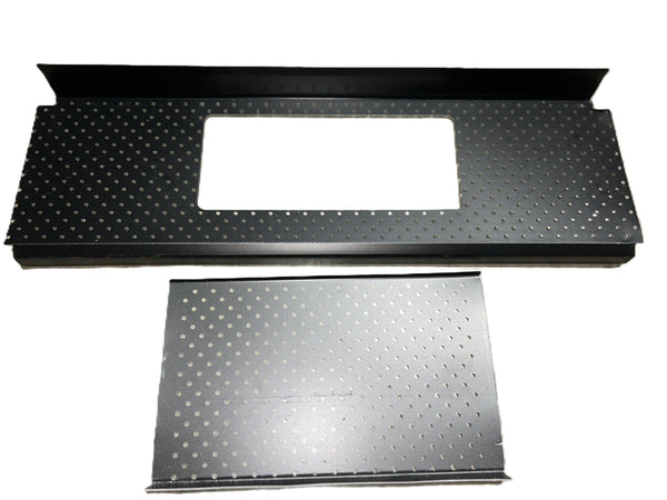 Alu-Rex T-Rex Access Panels for 5-inch and 6-inch gutters, perforated aluminum, Black and Mill finish, sold individually, GutterAll Damascus Oregon