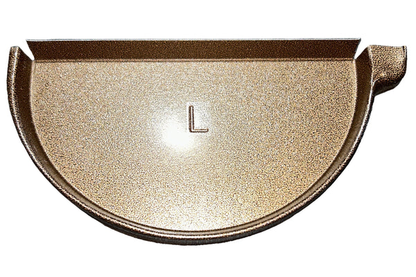 GA 6" Half Round Gutter End Cap - Aluminum | 25+ Colors | Left/Right Options