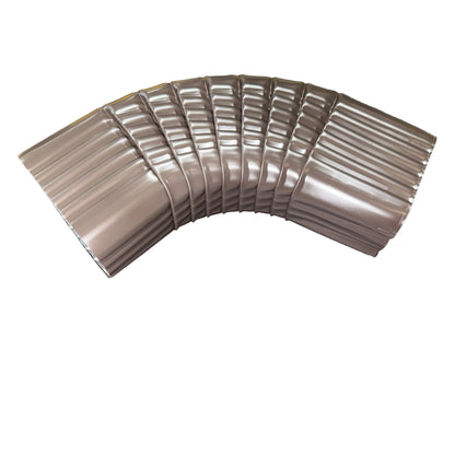 Professional 2x3 Type B downspout elbow 75-degree corrugated aluminum. Superior strength ribbed design in 25+ colors. Optimal water flow. Damascus OR contractor pricing.
