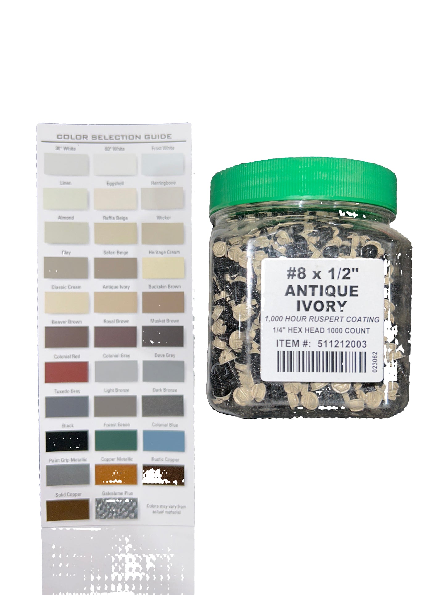 #8 x 1/2" Hex Zip Screws | Aluminum Head | 30 Colors | Damascus OR