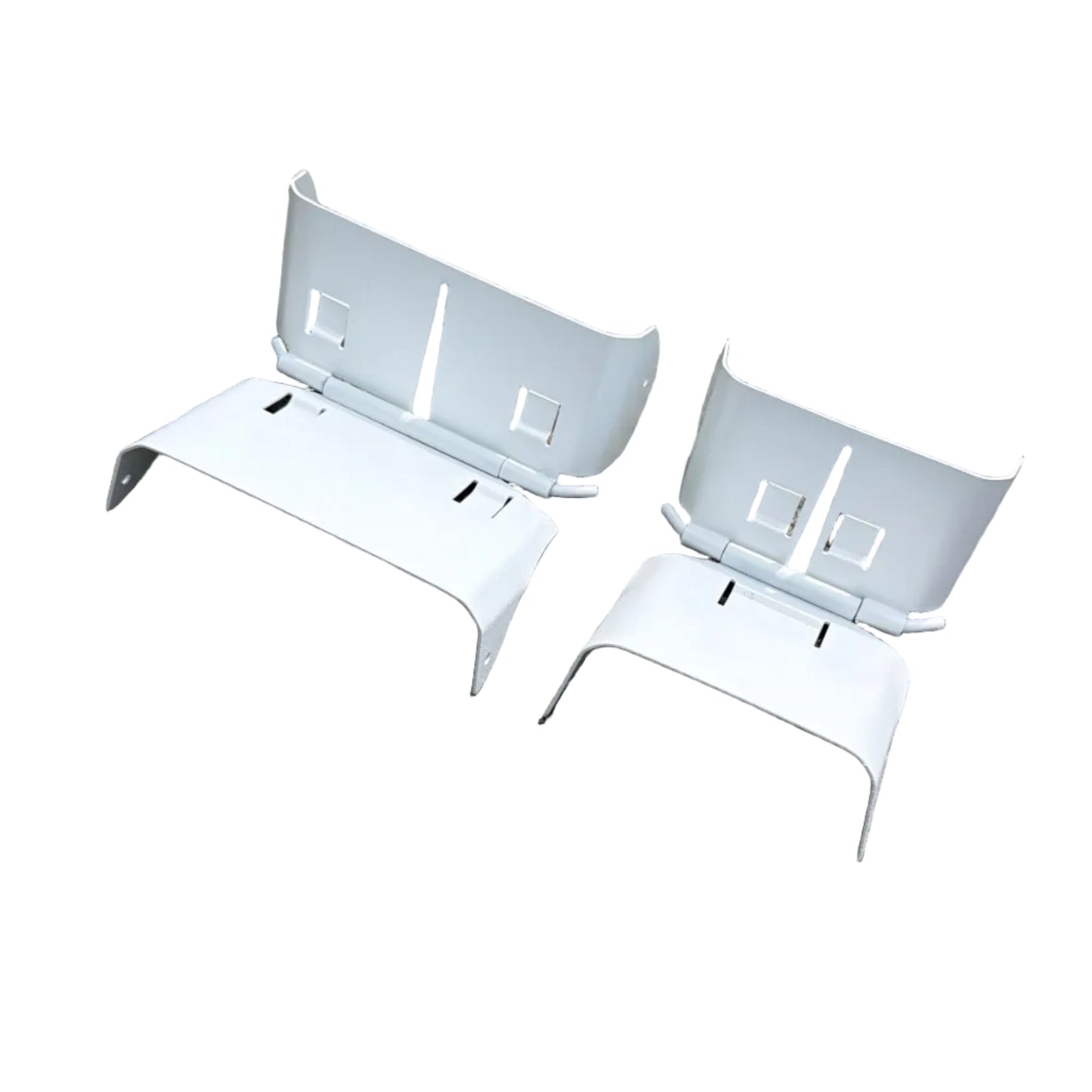 White Galvanized Downspout Hinge Swing Access for Cleaning Maintenance