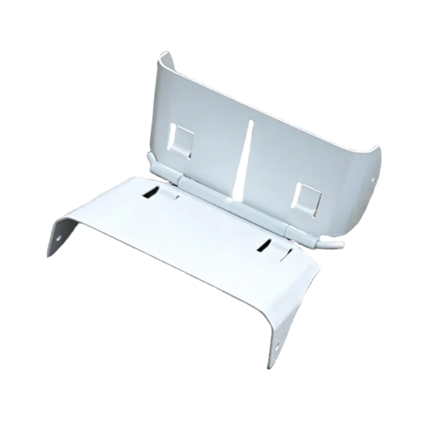 White Galvanized Downspout Hinge Swing Access for Cleaning Maintenance