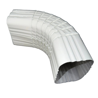 3x4 aluminum downspout elbow 75 degree Type A Style A corrugated ribbed clay brown gutter bend fitting professional grade rectangular profile high capacity drainage tight spaces deep fascia - GutterAll Damascus Oregon