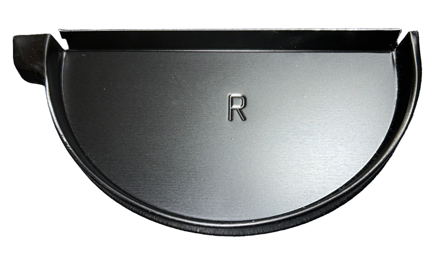 GA 6" Half Round Gutter End Cap - Aluminum | 25+ Colors | Left/Right Options