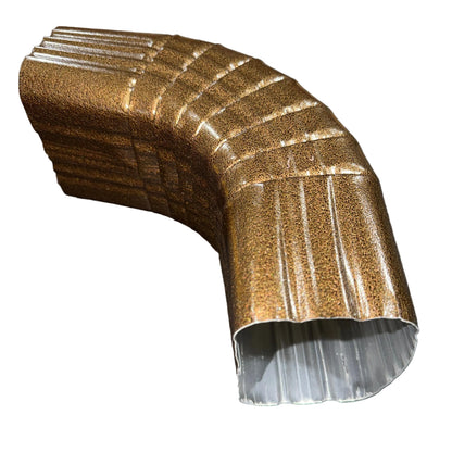 3x4 aluminum downspout elbow 75 degree Type A Style A corrugated ribbed clay brown gutter bend fitting professional grade rectangular profile high capacity drainage tight spaces deep fascia - GutterAll Damascus Oregon