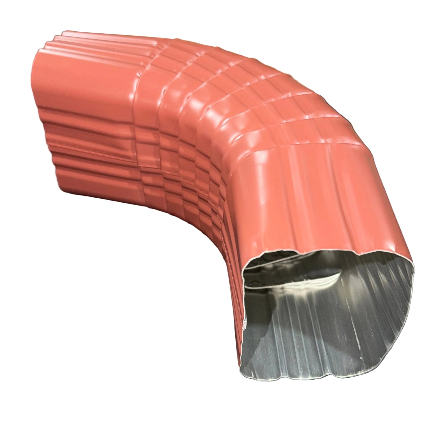 3x4 aluminum downspout elbow 75 degree Type A Style A corrugated ribbed clay brown gutter bend fitting professional grade rectangular profile high capacity drainage tight spaces deep fascia - GutterAll Damascus Oregon