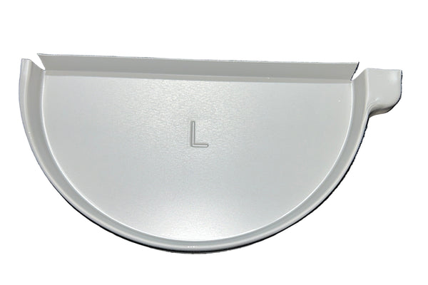 GA 6" Half Round Gutter End Cap - Aluminum | 25+ Colors | Left/Right Options