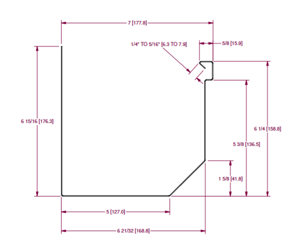 Gutter Cut Graph BG7 Commercial Box Gutter Cut and Drop 7-Inch Seamless | GutterAll ...