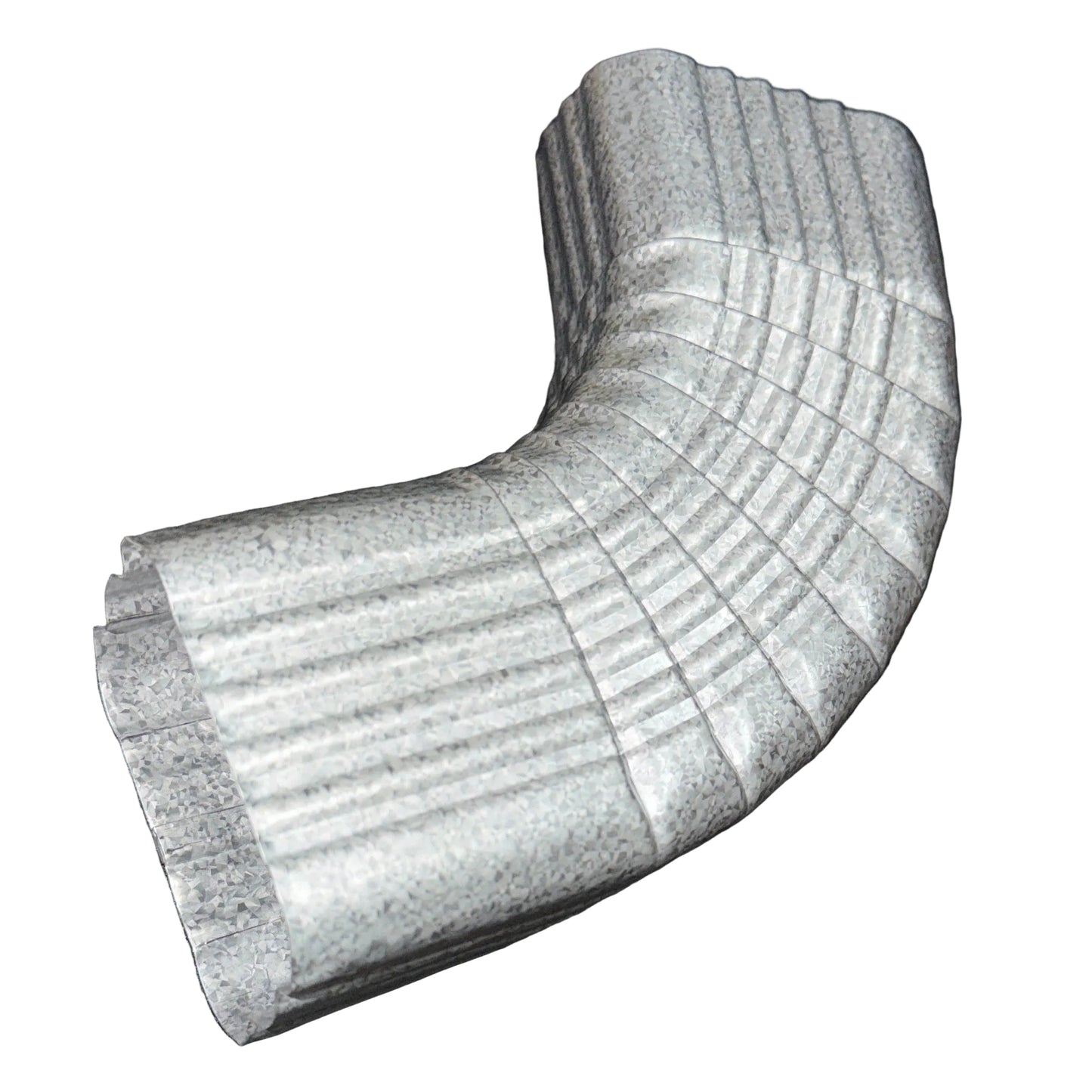 Professional 2x3 Type B downspout elbow 75-degree corrugated aluminum. Superior strength ribbed design in 25+ colors. Optimal water flow. Damascus OR contractor pricing.
