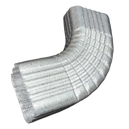 Professional 2x3 Type B downspout elbow 75-degree corrugated aluminum. Superior strength ribbed design in 25+ colors. Optimal water flow. Damascus OR contractor pricing.
