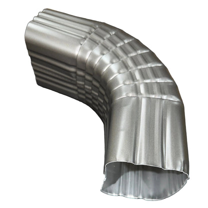 3x4 aluminum downspout elbow 75 degree Type A Style A corrugated ribbed clay brown gutter bend fitting professional grade rectangular profile high capacity drainage tight spaces deep fascia - GutterAll Damascus Oregon