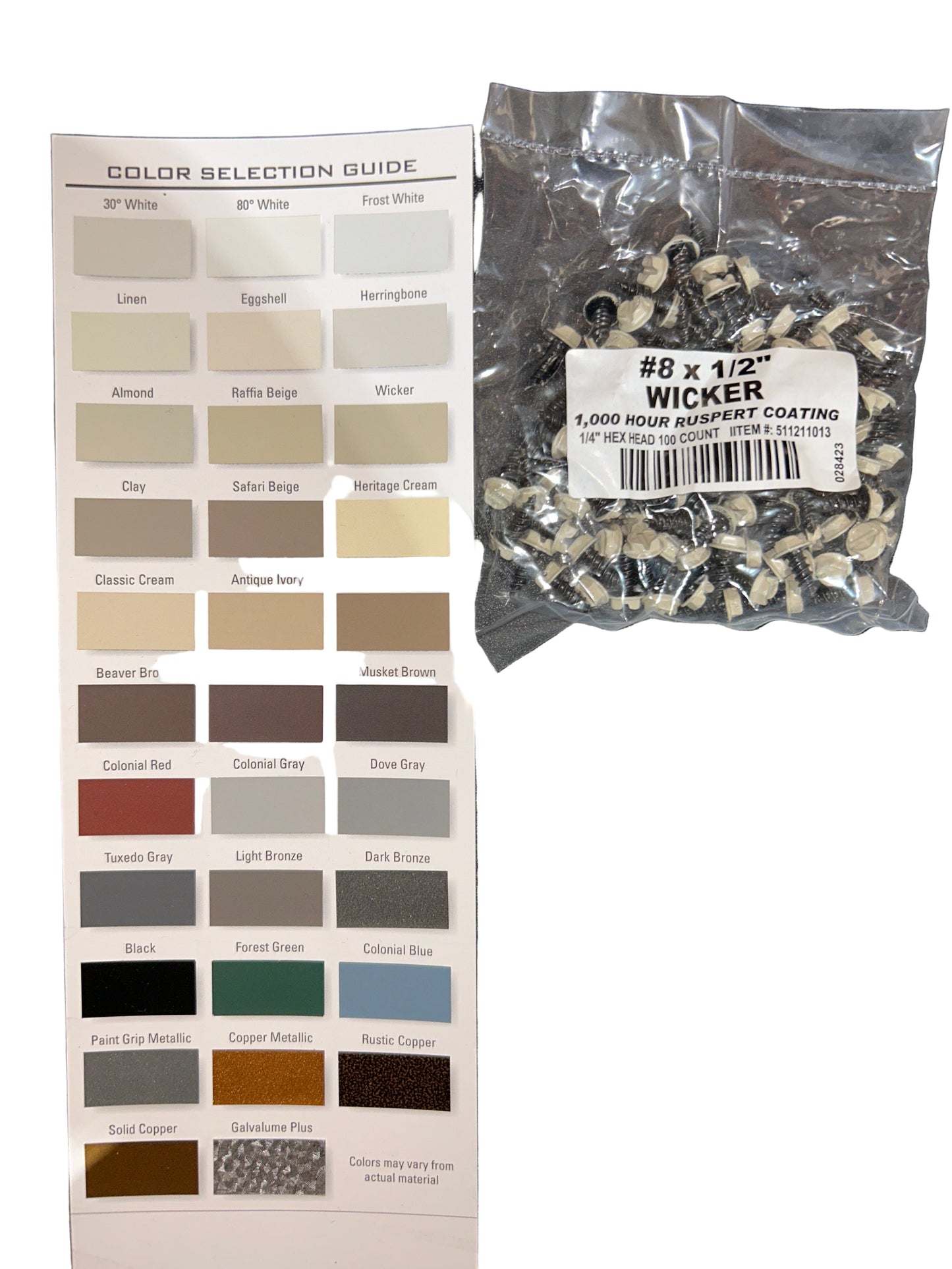 #8 x 1/2" Hex Zip Screws | Aluminum Head | 30 Colors | Damascus OR