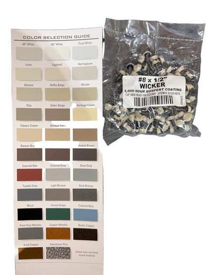 #8 x 1/2" Hex Zip Screws | Aluminum Head | 30 Colors | Damascus OR