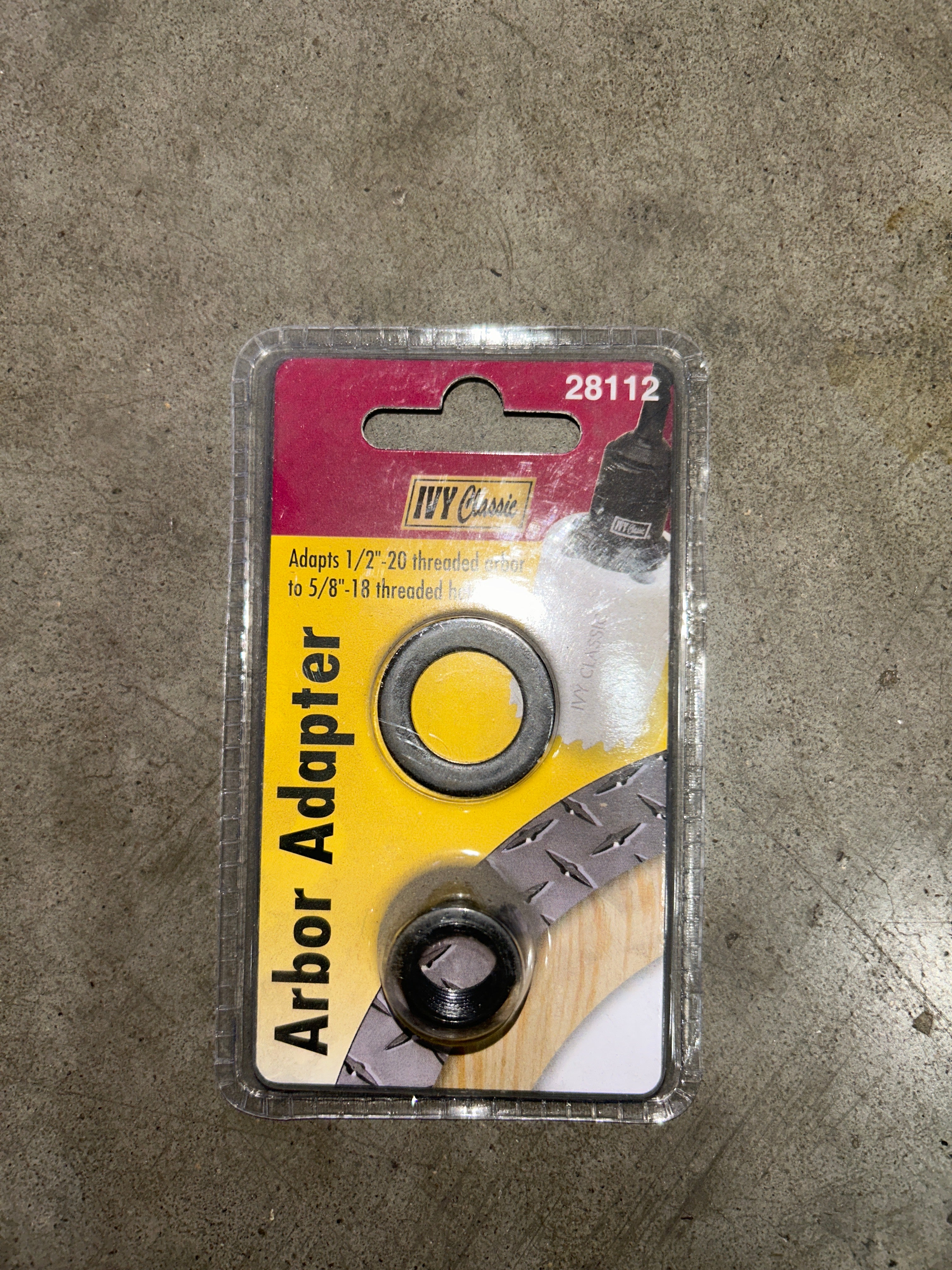 IVY Classic Arbor Adapter 1/2-20 to 5/8-18 Steel Spacer Hole Saw