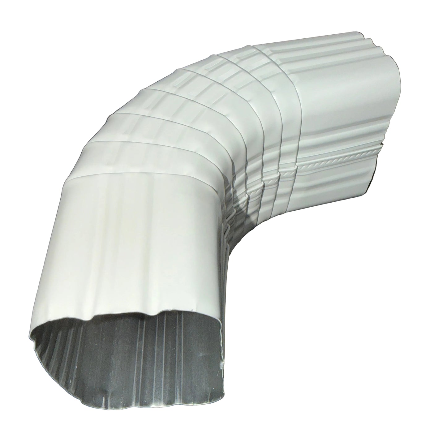 3x4 aluminum downspout elbow 75 degree Type A Style A corrugated ribbed clay brown gutter bend fitting professional grade rectangular profile high capacity drainage tight spaces deep fascia - GutterAll Damascus Oregon