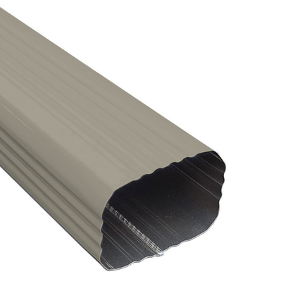 Gray aluminum downspout, 3x4 inch, durable water drainage