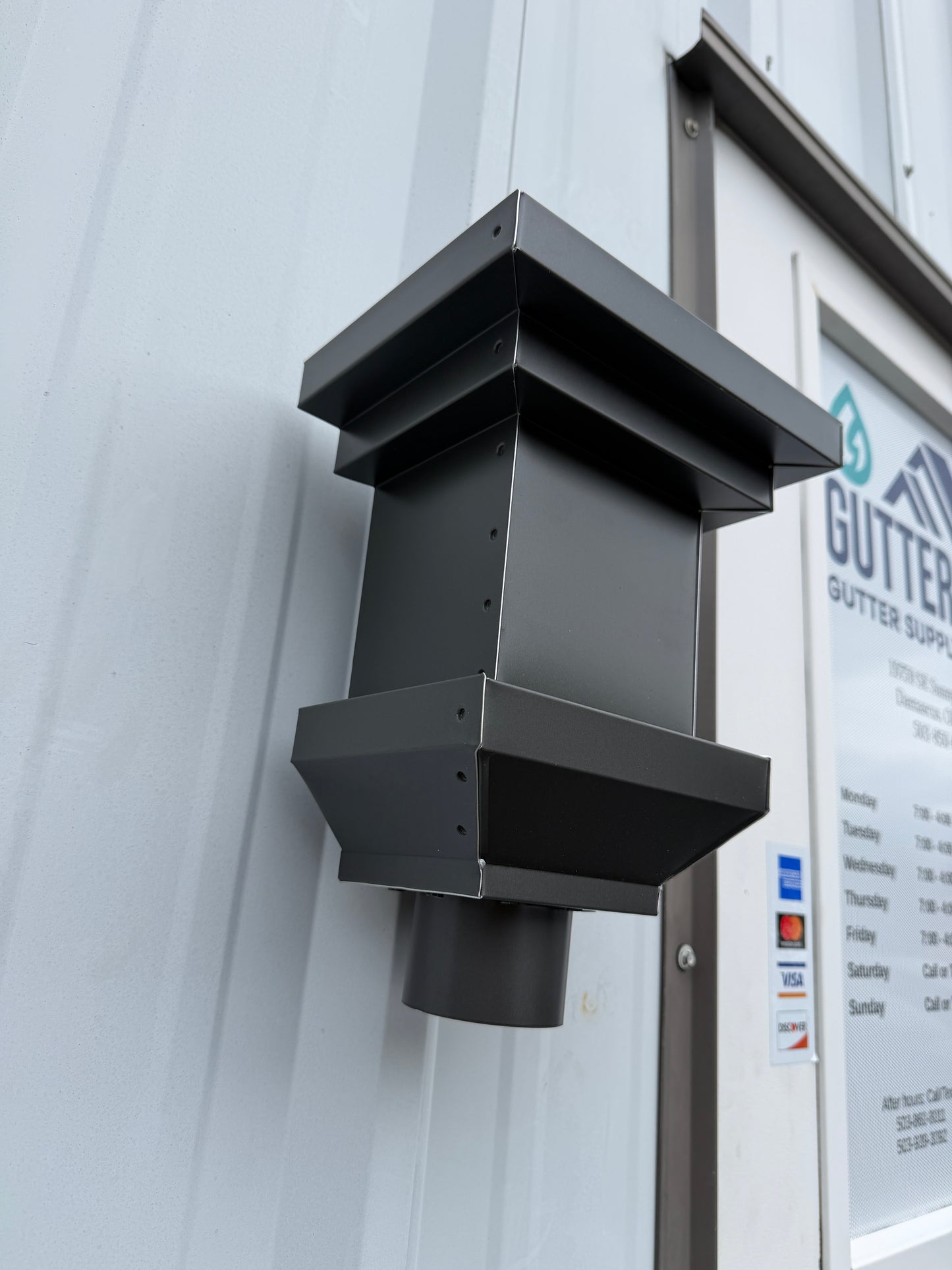 Aluminum Collection Box 10x9x7 Modern Stepped Conductor Head GutterAll