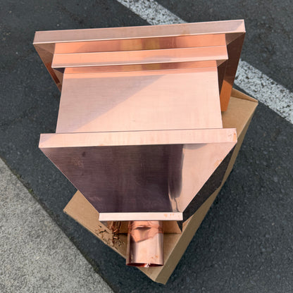 Copper Conductor Head Modern Box 16x11x14 Leader Head | GutterAll
