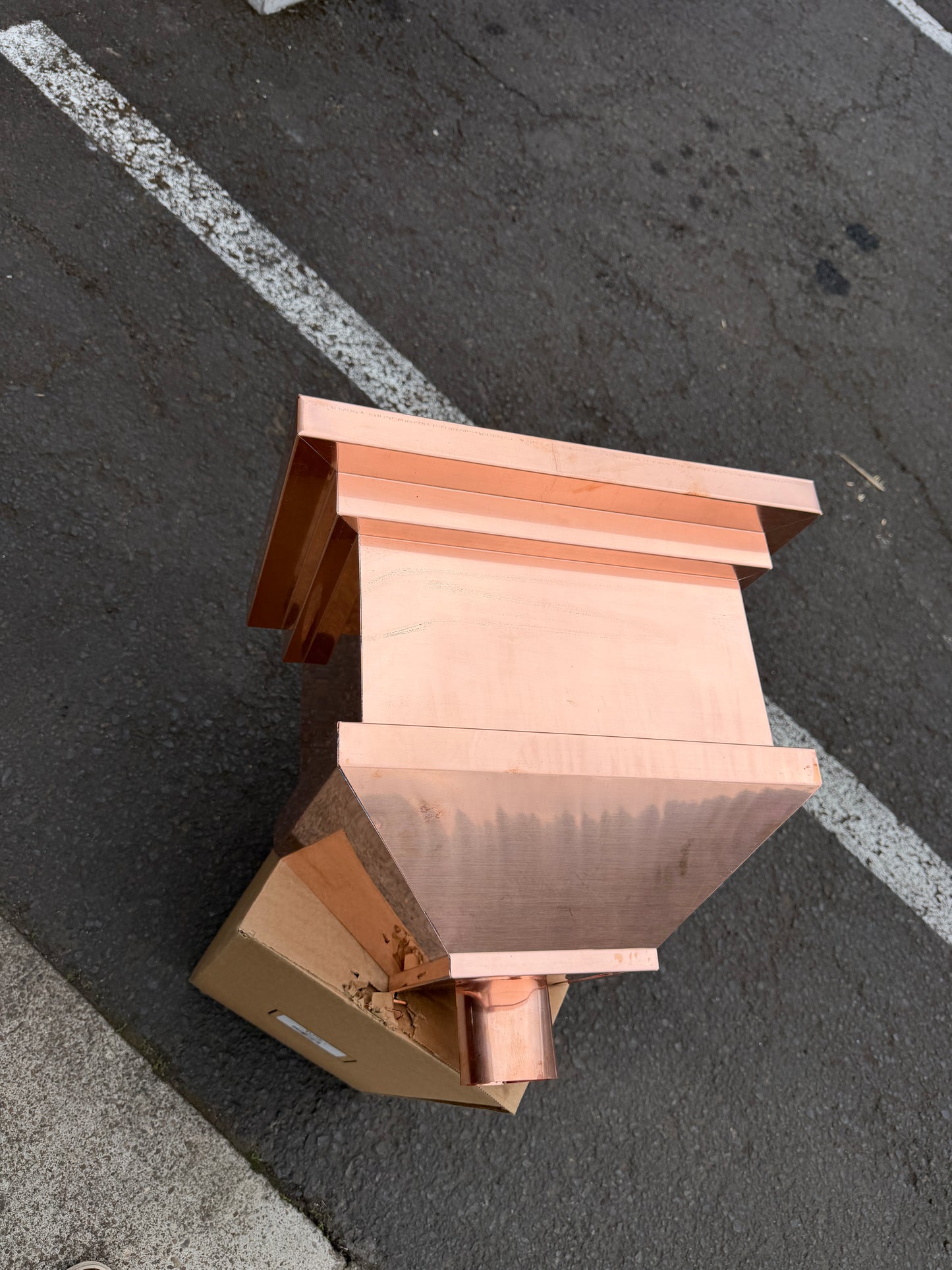 Copper Conductor Head Modern Box 16x11x14 Leader Head | GutterAll
