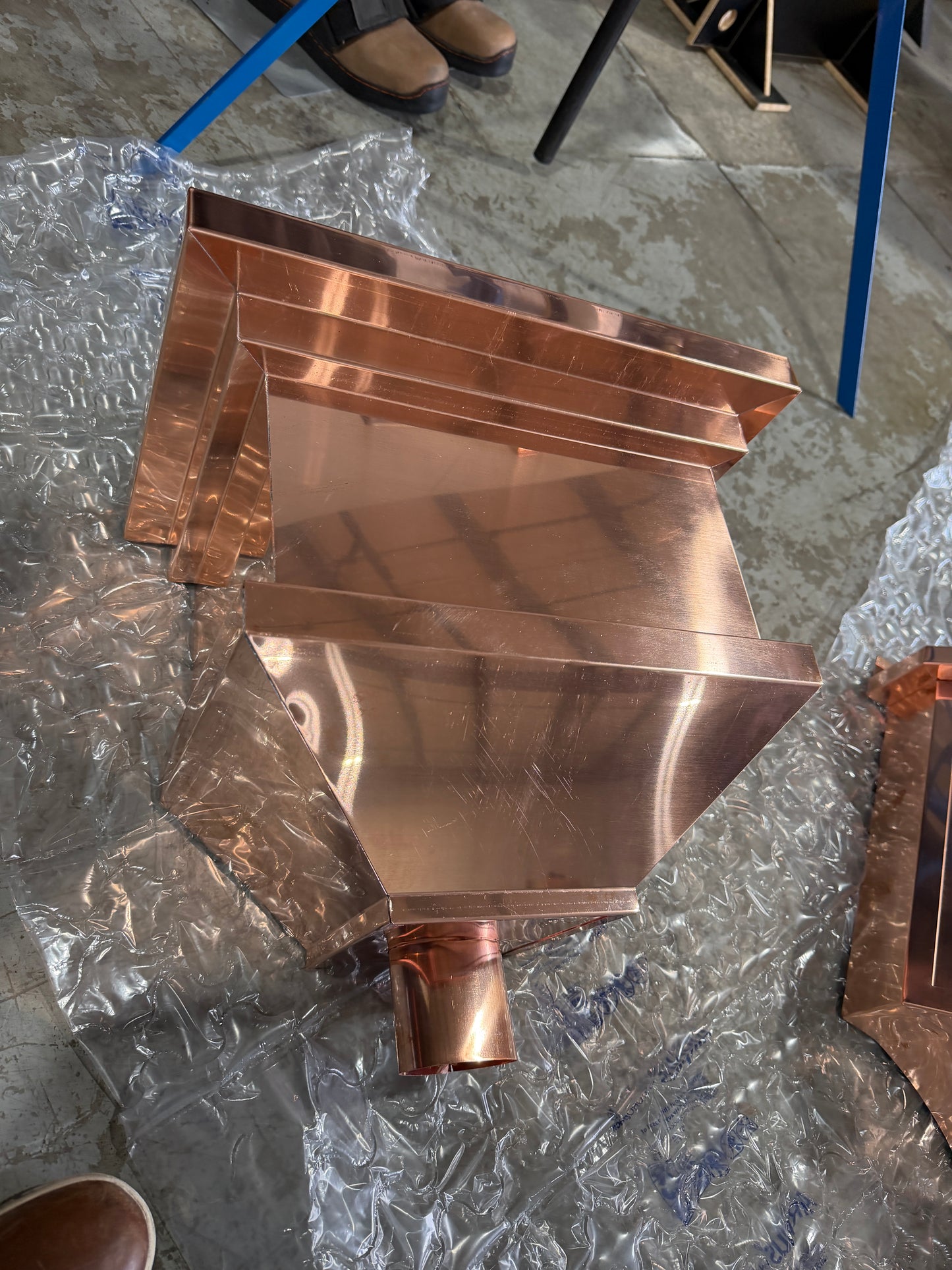 Copper Conductor Head Modern Box 16x11x14 Leader Head | GutterAll