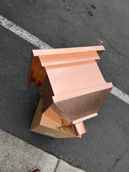 Copper Conductor Head Modern Box 16x11x14 Leader Head | GutterAll