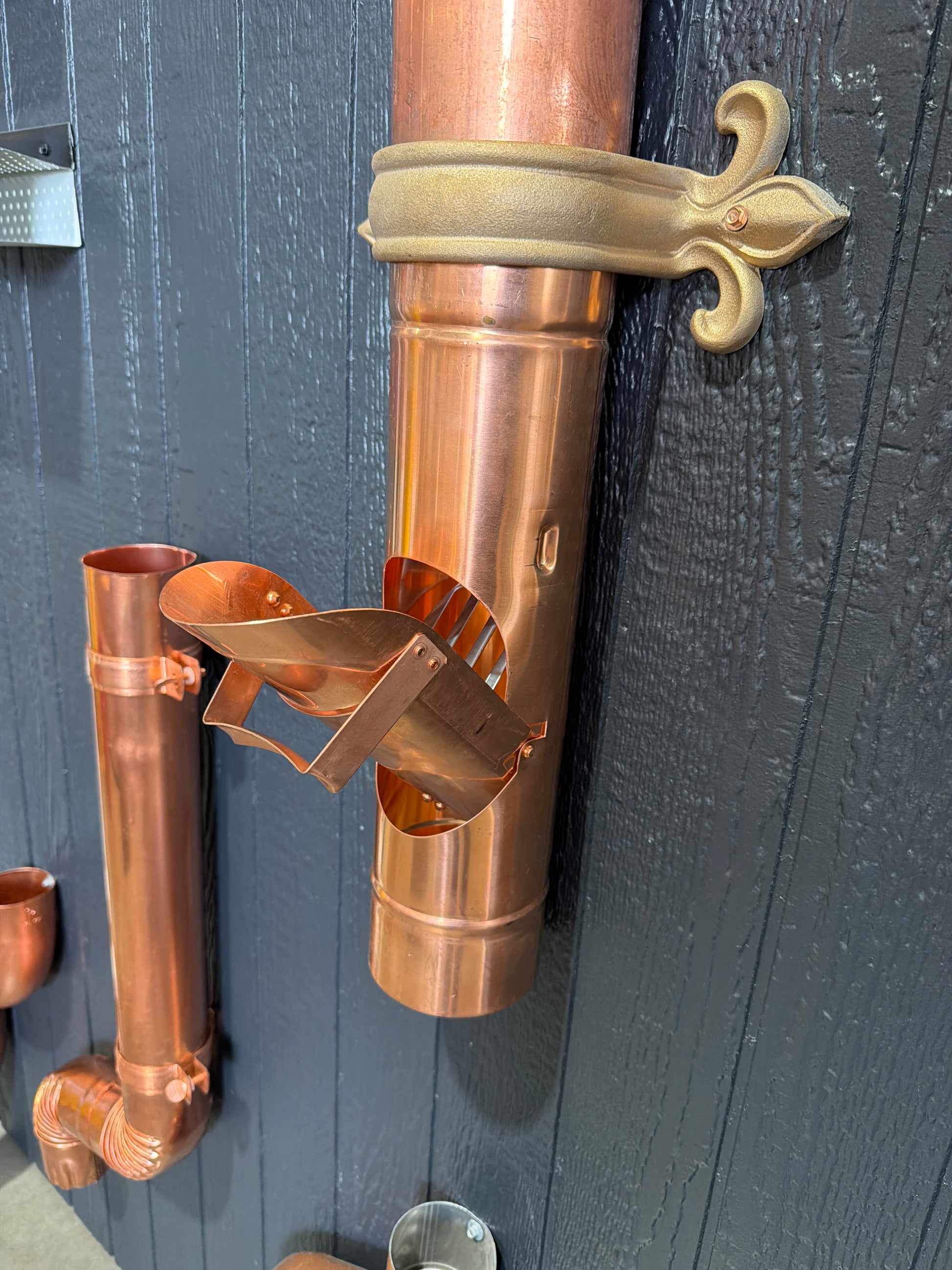 Euro Enclosed Cleanout aluminum downspout debris access system with flip-out strainer basket 3.1 inch 4 inch 7 colors powder coated GutterAll Damascus Oregon