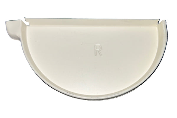 GA 6" Half Round Gutter End Cap - Aluminum | 25+ Colors | Left/Right Options