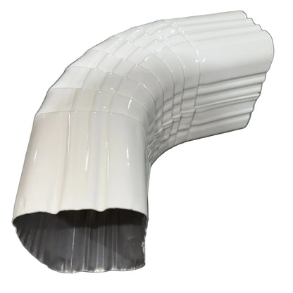 3x4 aluminum downspout elbow 75 degree Type A Style A corrugated ribbed clay brown gutter bend fitting professional grade rectangular profile high capacity drainage tight spaces deep fascia - GutterAll Damascus Oregon