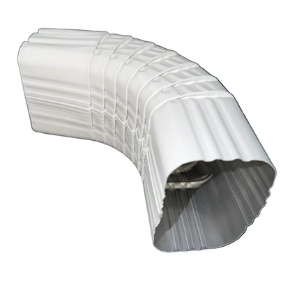 3x4 aluminum downspout elbow 75 degree Type A Style A corrugated ribbed clay brown gutter bend fitting professional grade rectangular profile high capacity drainage tight spaces deep fascia - GutterAll Damascus Oregon