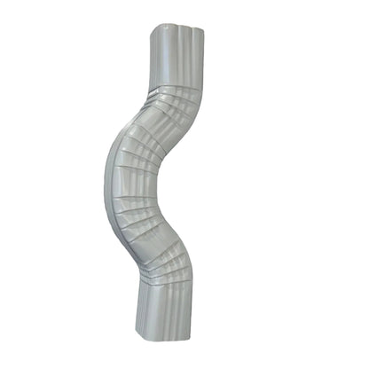 Double A Offset downspout elbow in 2x3, 3x4, 4x5 sizes. 2, 3, 4, 6 inch offsets. White, Brown, Black. 20" length. Custom orders. Damascus OR.