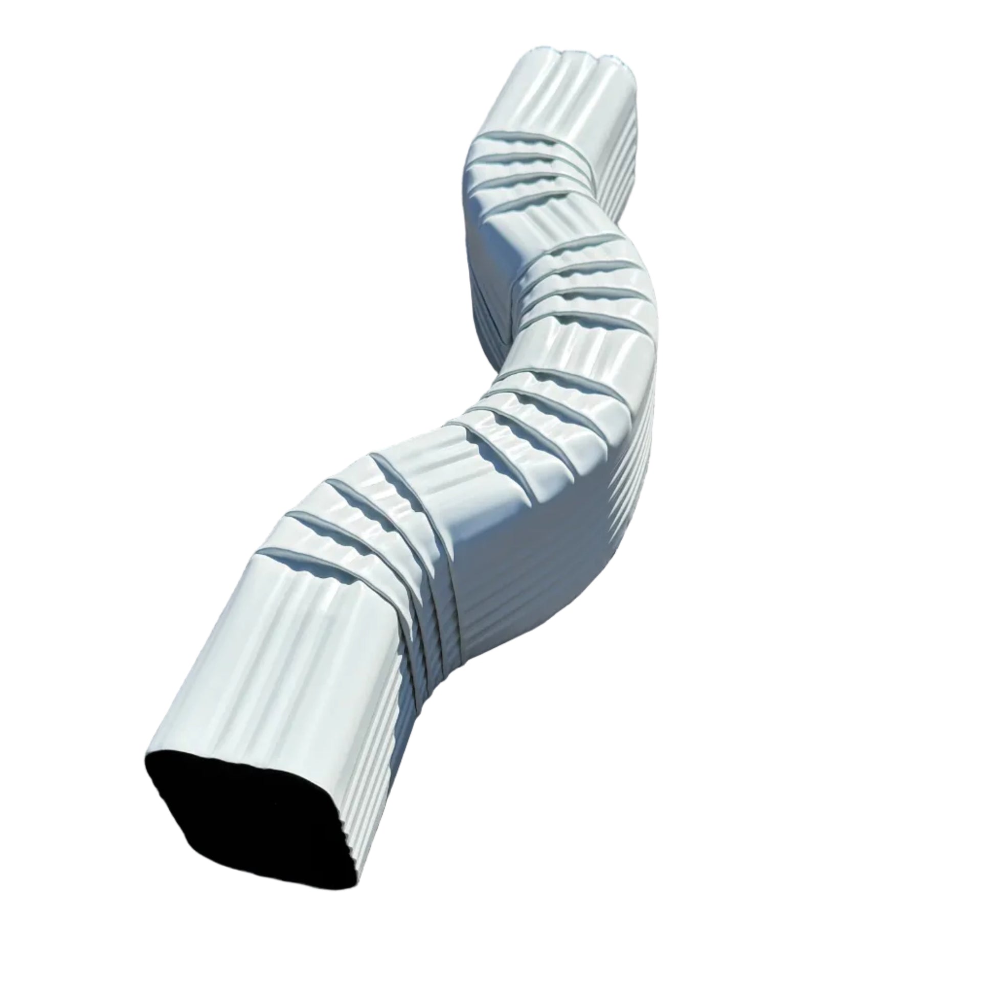 Double A Offset downspout elbow in 2x3, 3x4, 4x5 sizes. 2, 3, 4, 6 inch offsets. White, Brown, Black. 20" length. Custom orders. Damascus OR.