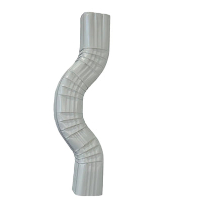 Double A Offset downspout elbow in 2x3, 3x4, 4x5 sizes. 2, 3, 4, 6 inch offsets. White, Brown, Black. 20" length. Custom orders. Damascus OR.