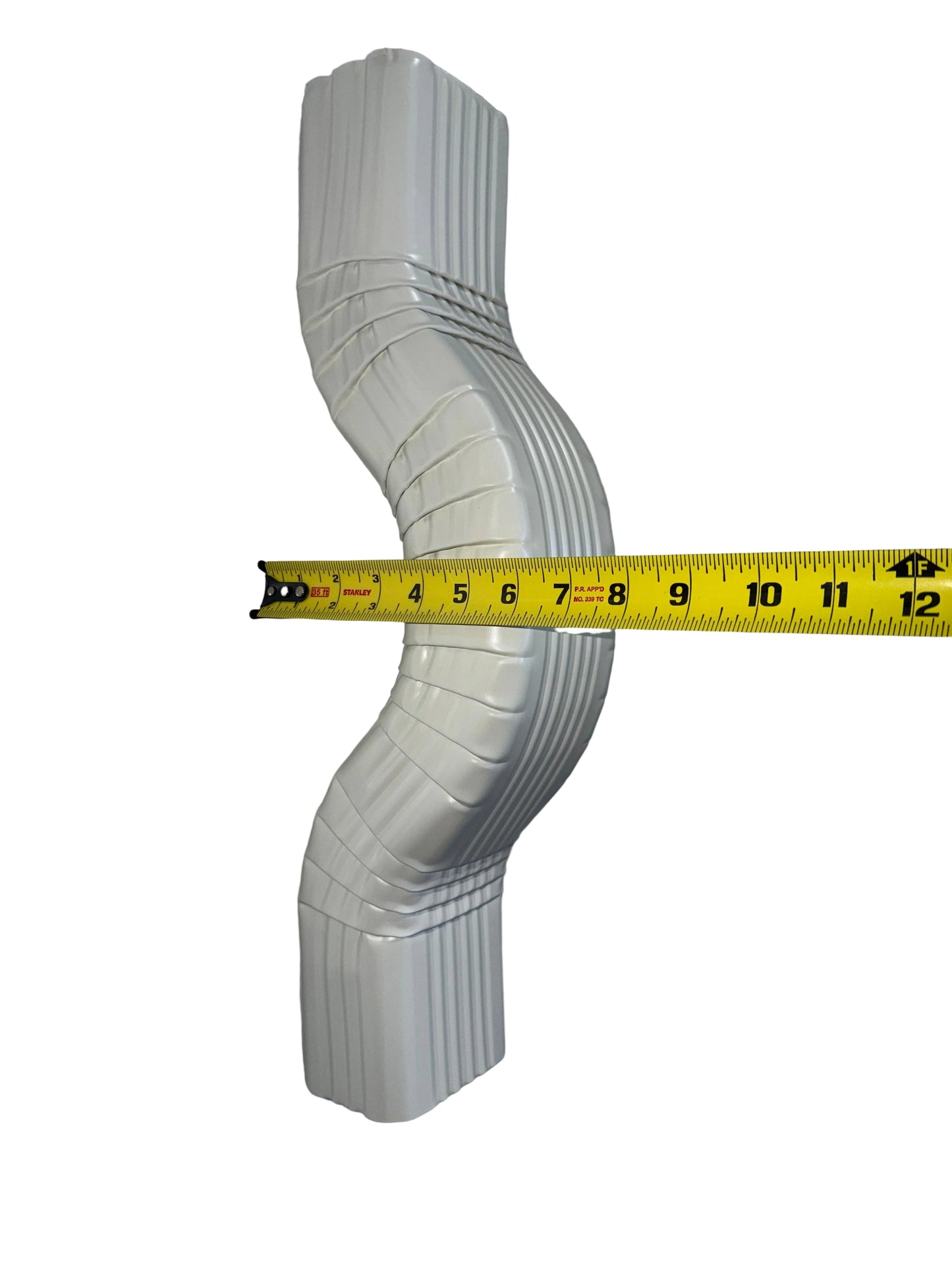 Double A Offset downspout elbow in 2x3, 3x4, 4x5 sizes. 2, 3, 4, 6 inch offsets. White, Brown, Black. 20" length. Custom orders. Damascus OR.