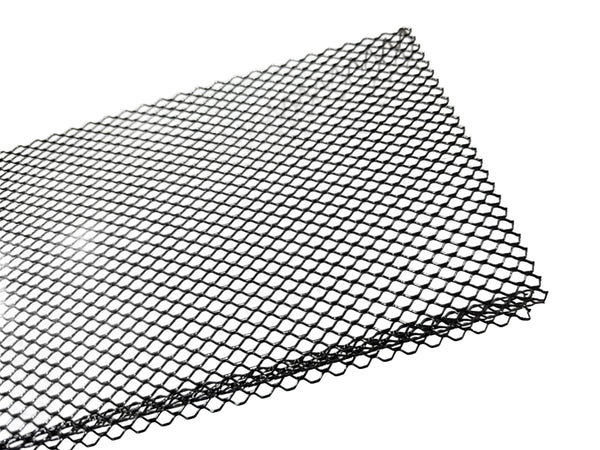 E-Z Lock Premium Gutter Guard with black finish and diamond pattern for gutter debris protection.