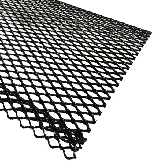 E-Z Lock Premium Gutter Guard with black finish and diamond pattern for gutter leaf debris protection.