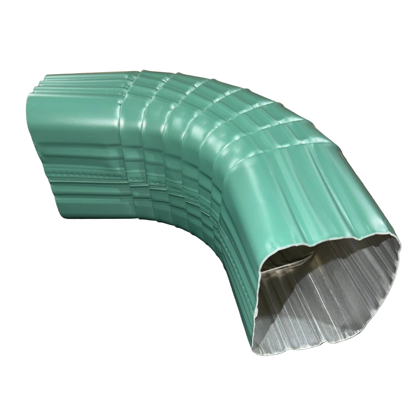 3x4 aluminum downspout elbow 75 degree Type A Style A corrugated ribbed clay brown gutter bend fitting professional grade rectangular profile high capacity drainage tight spaces deep fascia - GutterAll Damascus Oregon