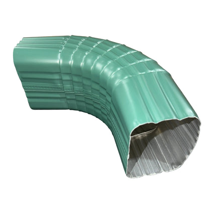 3x4 aluminum downspout elbow 75 degree Type A Style A corrugated ribbed clay brown gutter bend fitting professional grade rectangular profile high capacity drainage tight spaces deep fascia - GutterAll Damascus Oregon