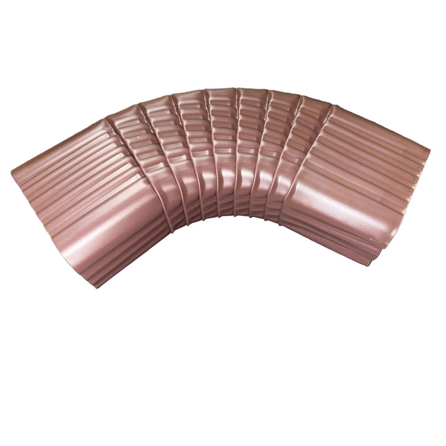 Professional 2x3 Type B downspout elbow 75-degree corrugated aluminum. Superior strength ribbed design in 25+ colors. Optimal water flow. Damascus OR contractor pricing.
