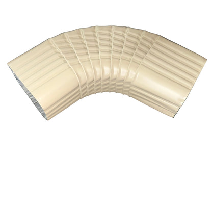 Professional 2x3 Type B downspout elbow 75-degree corrugated aluminum. Superior strength ribbed design in 25+ colors. Optimal water flow. Damascus OR contractor pricing.
