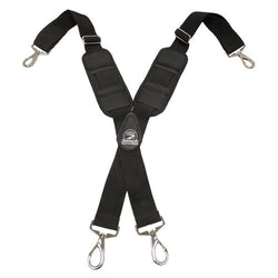 Professional Gatorback tool belt suspenders with heavy-duty clips and padded straps.