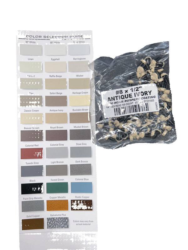 Professional #8 Hex Aluminum Zip Screws – Ruspert Coated | 25+ Color Options | Bulk