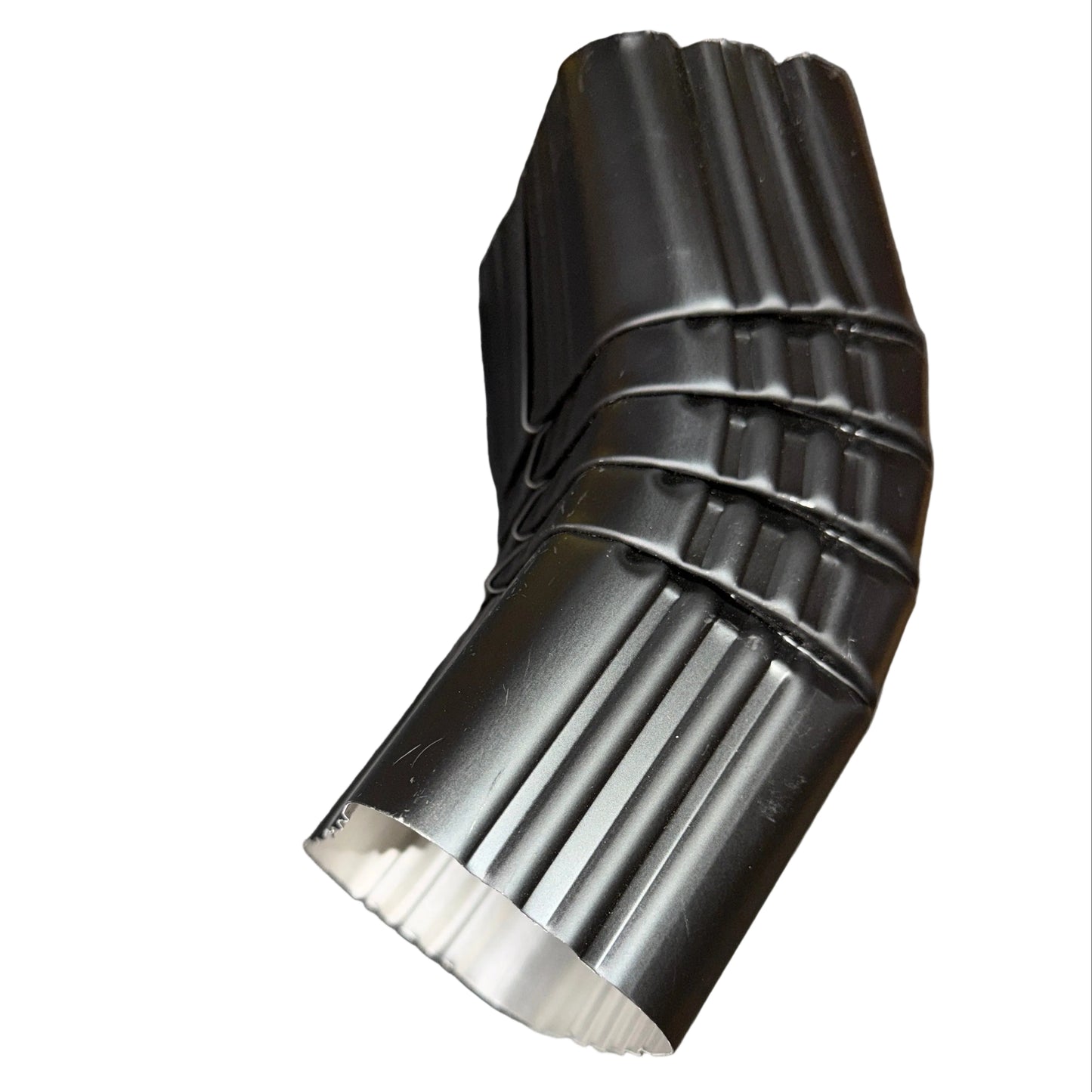 Professional 2x3 inch downspout elbow with 45 degree Type A ribbed aluminum construction. Superior strength, optimal water flow, 25+ colors. Damascus OR + nationwide shipping.

